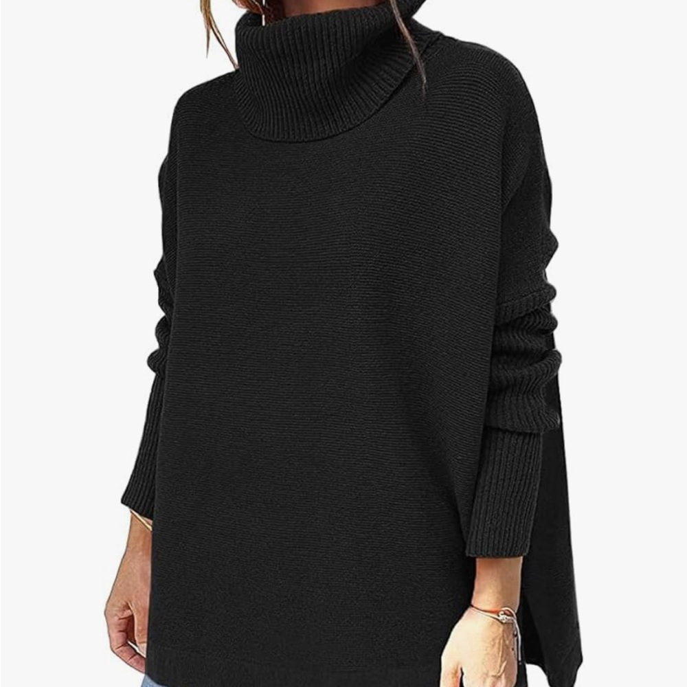 Women's Black Turtleneck Sweater